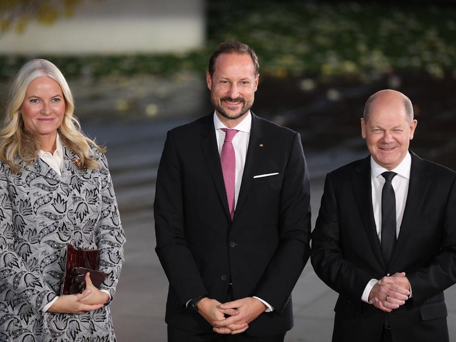 Norwegisches Kronprinzenpaar von Scholz im Kanzleramt empfangen
